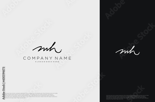 Initial Letter MH Logo monogram typography for business name. Vector logo inspiration