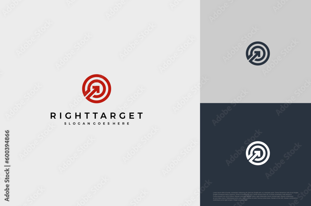 Simple arrow center target poin logo concept. Vector Illustration Simple arrow center target poin logo concept. Vector Illustration