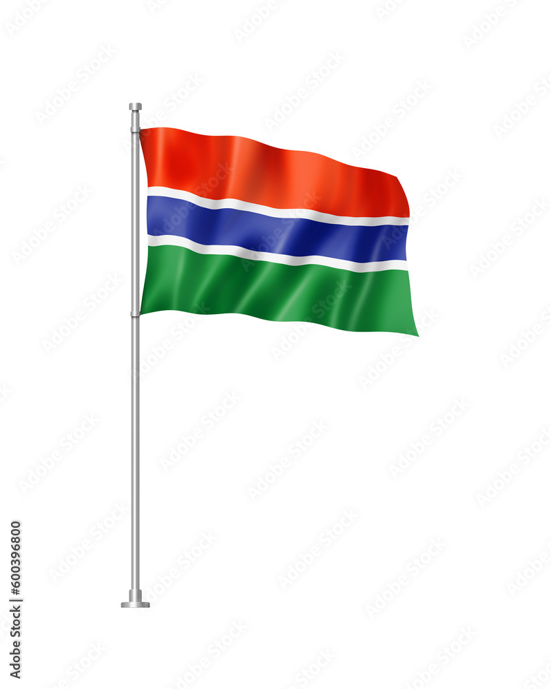 Fototapeta premium Gambian flag isolated on white