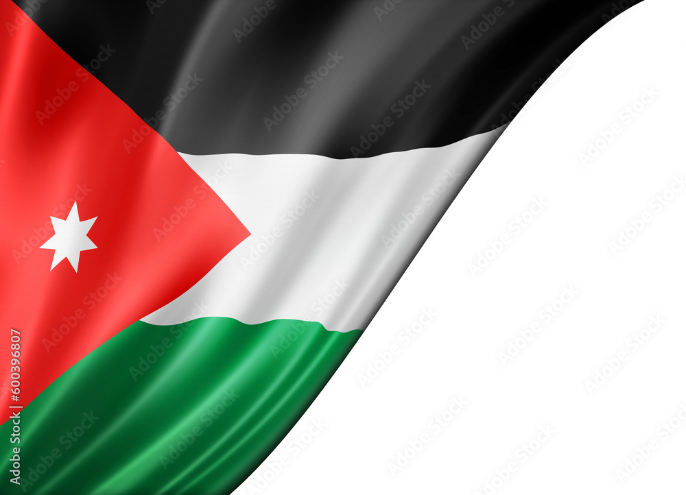 Jordanian flag isolated on white banner Jordanian flag isolated on white banner