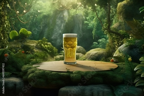 glass of beer in the garden