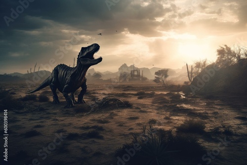 The day dinosaurs disappeared from the earth. Generative AI