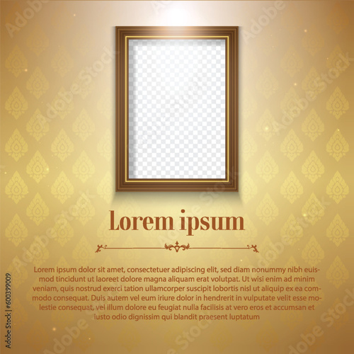 Gold Thai pattern background for greeting card, advertising, website, flyers, posters.