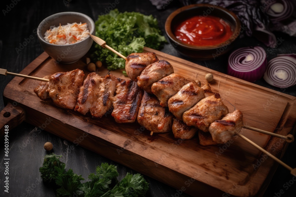 grilled meat on the grill grilled meat on the grill