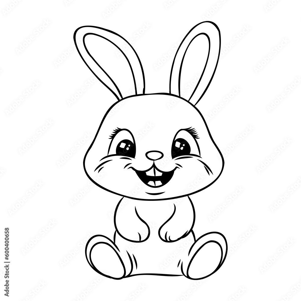 Hand drawn Cute Bunny vector illustration. print design rabbit, children print on t-shirt. Hand drawn Cute Bunny vector illustration. print design rabbit, children print on t-shirt.