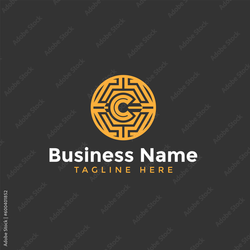 letter C crypto logo design template vector letter C crypto logo design template vector