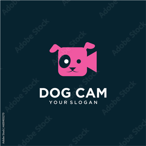 dog logo design with camera inspiration