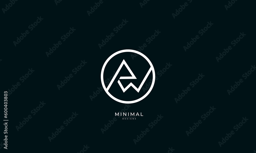 Monogram icon logo AW Monogram icon logo AW