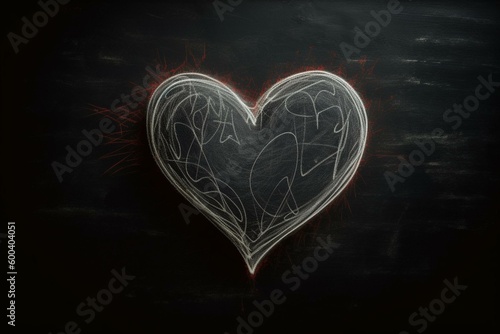 A heart drawn on a chalkboard. Generative AI