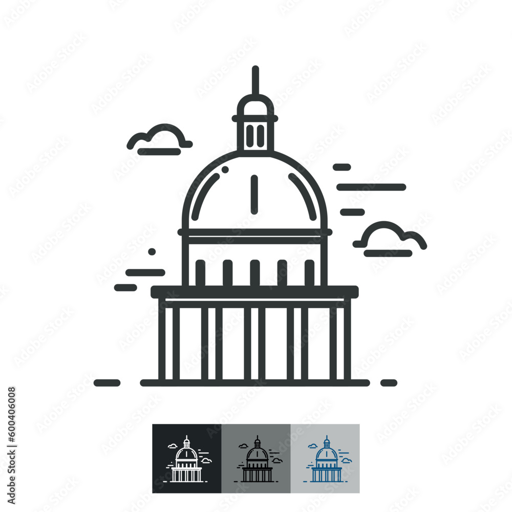 Vector illustration of a capitol. Line style icon.