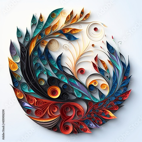 abstract quilling art  Generative AI
