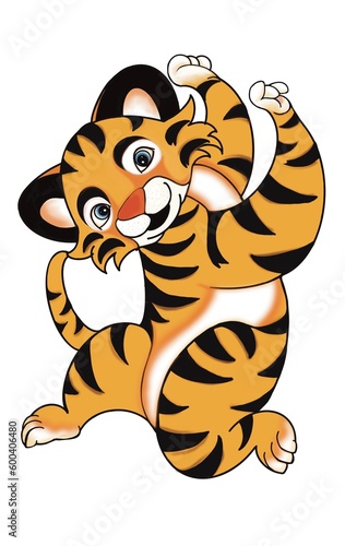 Fototapeta Naklejka Na Ścianę i Meble -  cartoon tiger cute wild animal