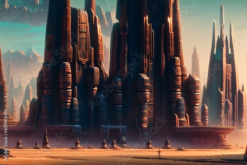 Futuristic city in the dese...