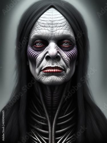 Portrait of a creepy grandm...