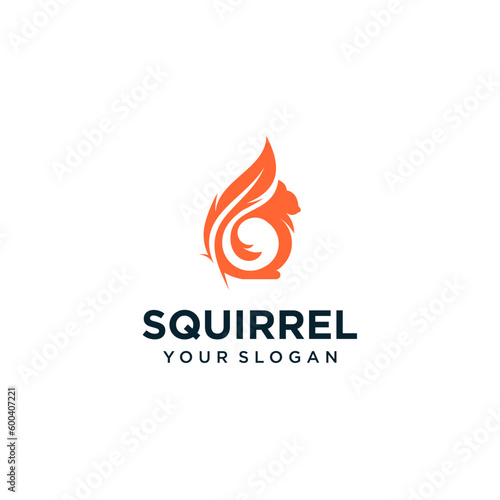 Squirrel logo design with quill inspiration 