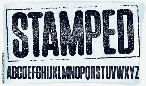 Stamped Texture Font with a Rough and Worn Look
