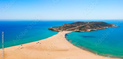 Aerial summer view of Prasonisi beach on Rhodes island  Greece  Europe