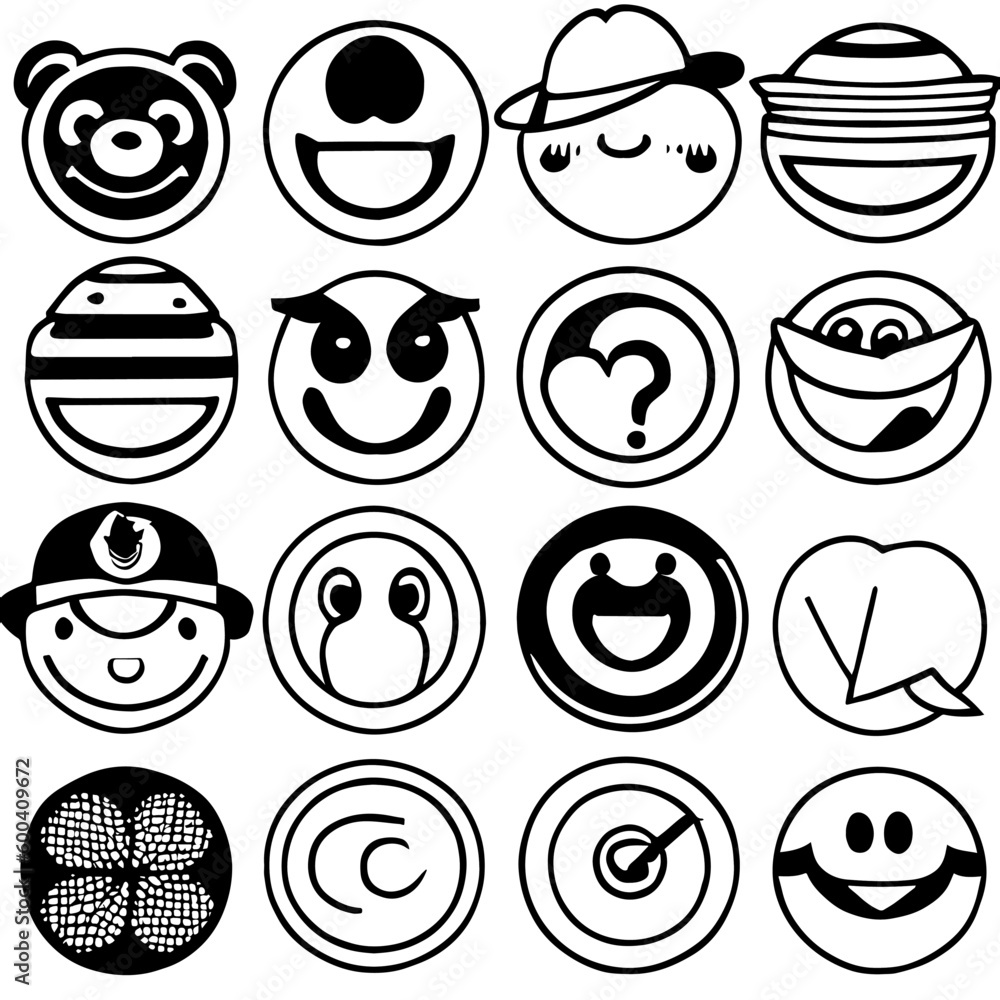 cartoon characters vector design black and white cartoon characters vector design black and white