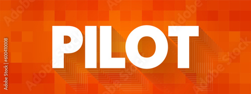 Pilot - a person who operates the flying controls of an aircraft, text concept background