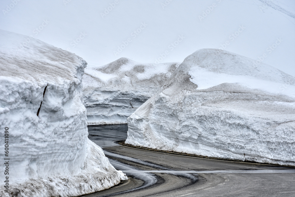Großglockner, Hochalpenstraße, Winter, Schneewand, Schnee, Straße ...