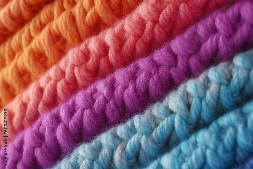 Generative AI macro texture background image of colorful and beautiful palette colors of wool fabric Generative AI macro texture background image of colorful and beautiful palette colors of wool fabric
