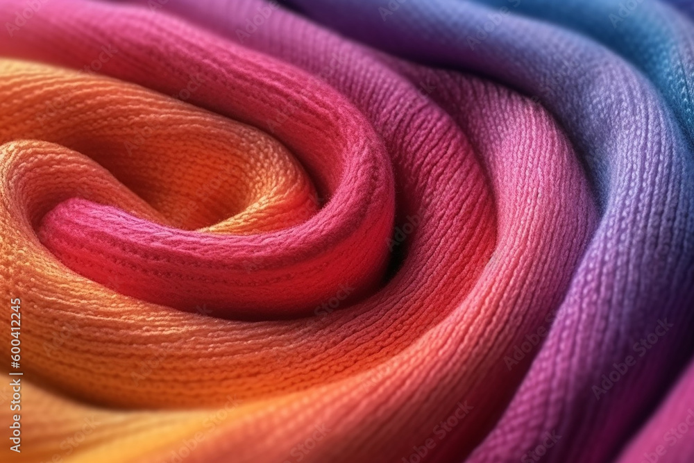 Fototapeta premium Generative AI macro texture background image of colorful and beautiful palette colors of wool fabric 