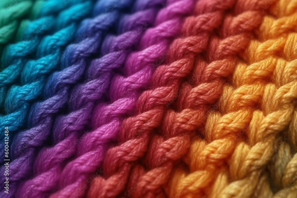 Generative AI macro texture background image of colorful and beautiful palette  colors of wool fabric 
