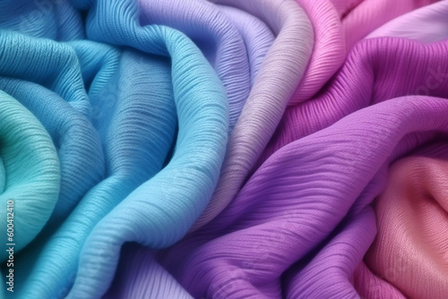 Generative AI macro texture background image of colorful and beautiful palette  colors of wool fabric 