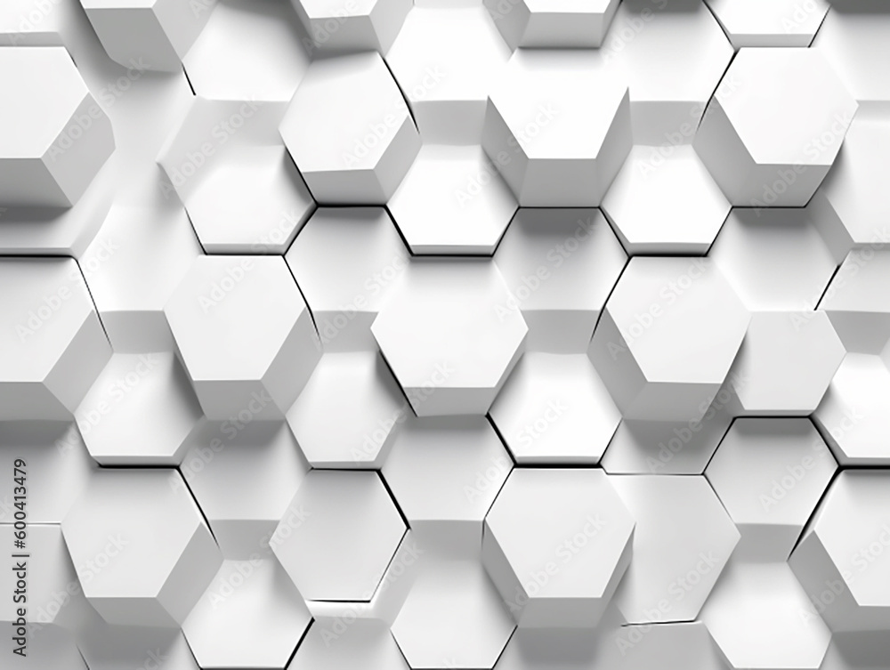 White Background with Hexagonal Shapes Pattern White Background with Hexagonal Shapes Pattern