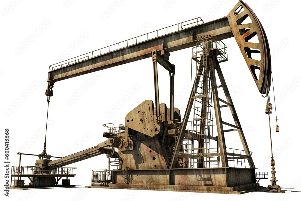 oil derrick isolated on white background. AI generated oil derrick isolated on white background. AI generated