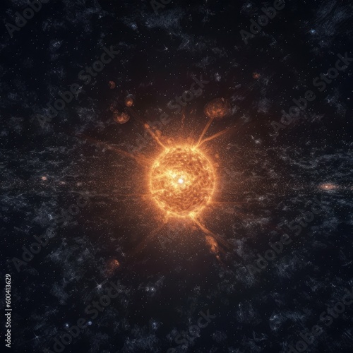 Sun is in the space. Beautiful illustration picture. Generative AI