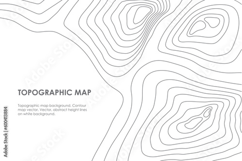 Topographic map. Grid, texture, relief contour. Ocean geography contour pattern, marine topography vector backdrop or water navigation map, weather forecast graphic monochrome background