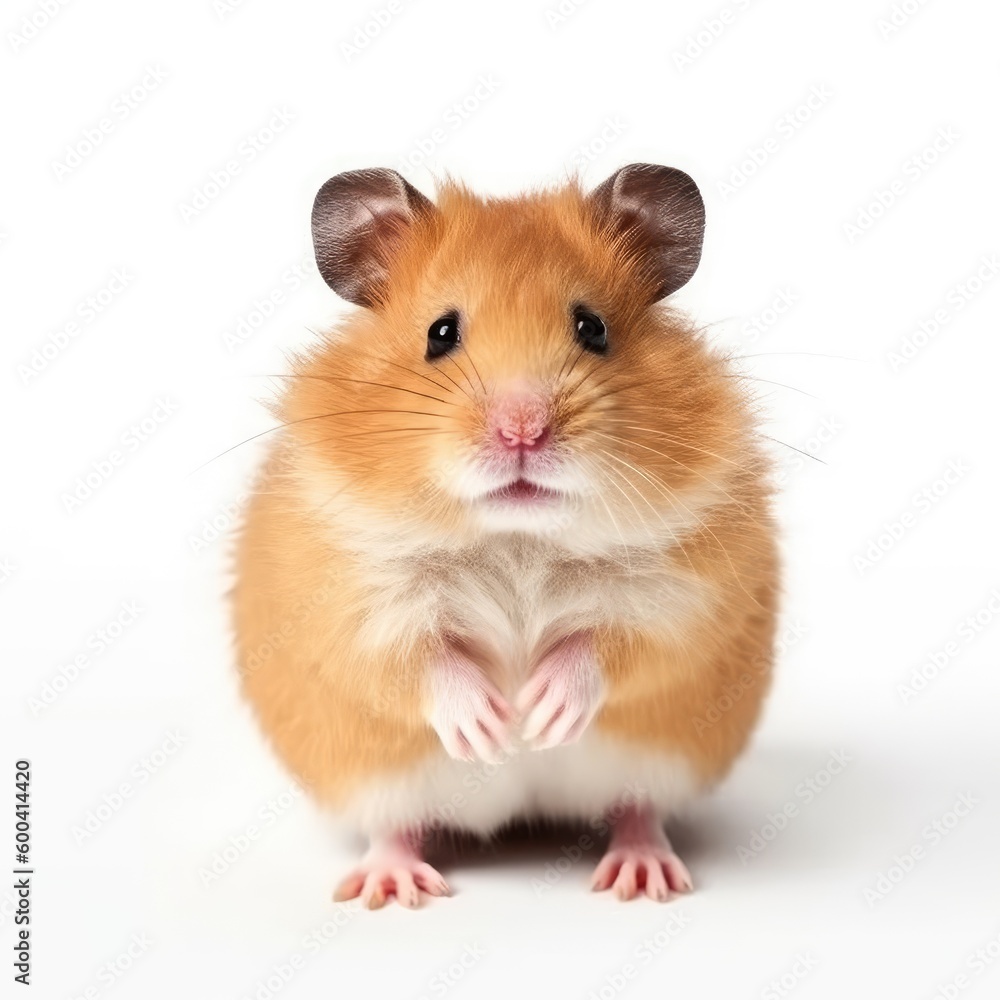 Hamster isolated on white background. Created with Generative AI tools Hamster isolated on white background. Created with Generative AI tools