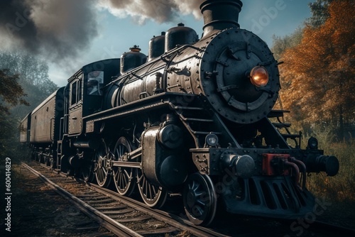 Steam locomotive. Generative AI