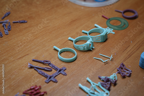Molds for making rings, green molds from wax for the jewelry industry.
