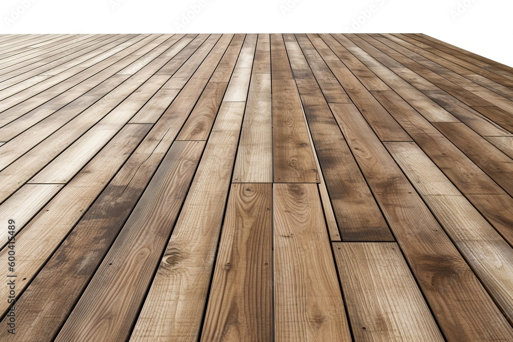 wood deck isolated on white background. AI generated wood deck isolated on white background. AI generated