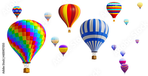 hot air balloons isolated on clear background