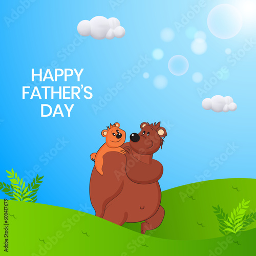 Happy fathers Day banner  poster  social media poster and greeting card design vector Illustration.