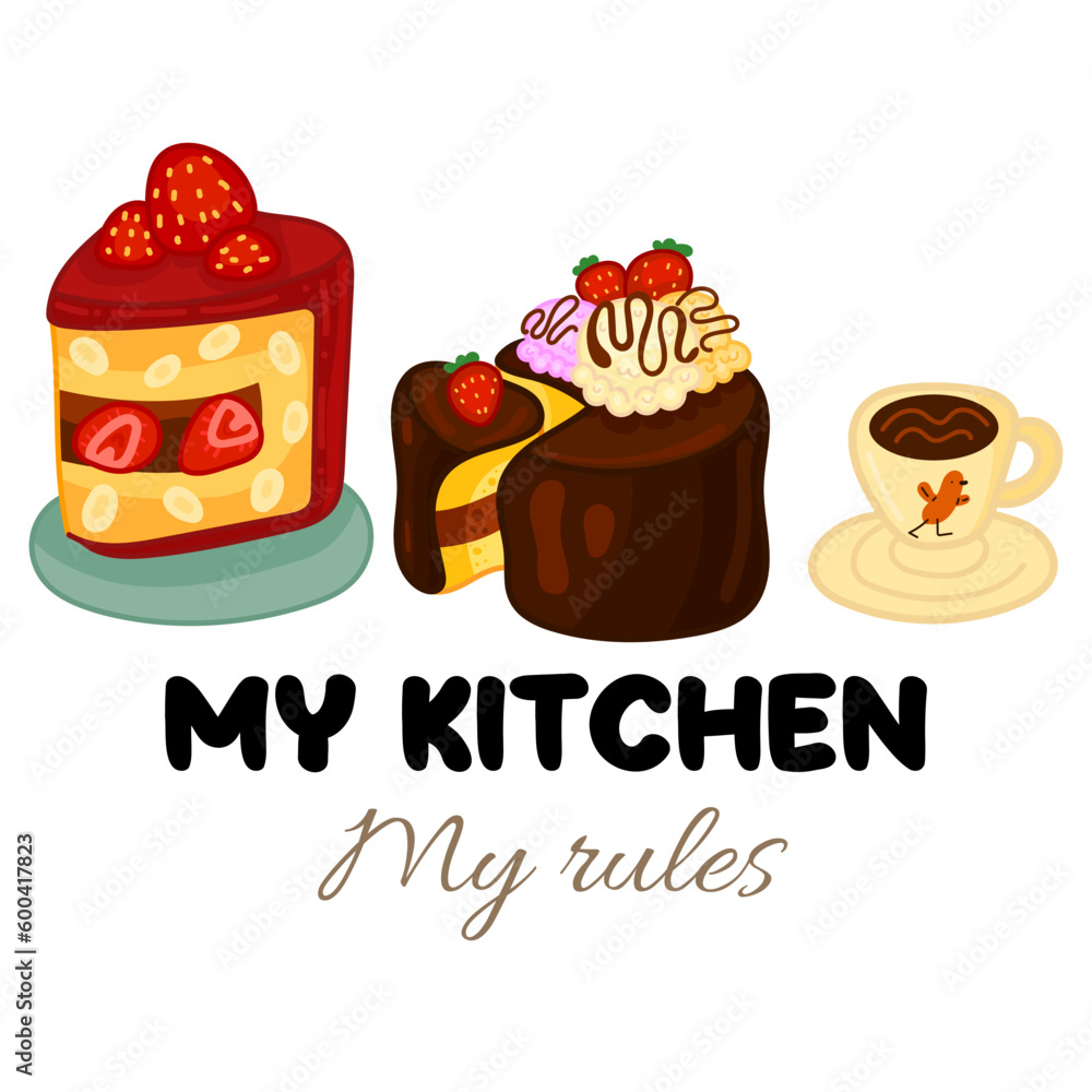 Delicious desserts, pastries, cupcakes, and chocolate slices. Set of colorful cartoon vector illustrations isolated on white background. Delicious desserts, pastries, cupcakes, and chocolate slices. Set of colorful cartoon vector illustrations isolated on white background.