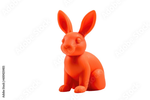 Rabbit Made Of Plasticine. On An Isolated Transparent Background, Png. Generative AI photo