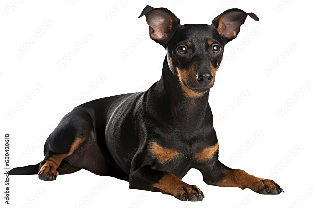 Manchester Terrier Dog Puppy. On An Isolated Transparent Background, Png. Generative AI