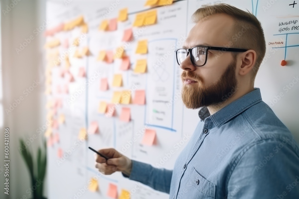 Master class on creating business. Man in glasses. Beautiful illustration picture. Generative AI Master class on creating business. Man in glasses. Beautiful illustration picture. Generative AI