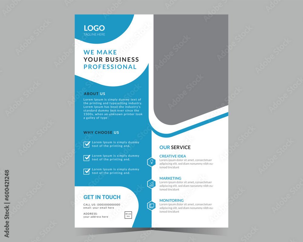 Corporate business flyer design and vector template