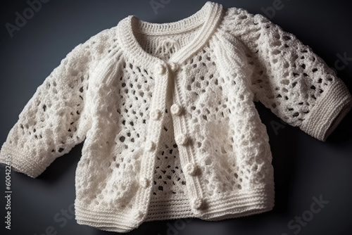 White Lace Cardigan For Girl. Generative AI
