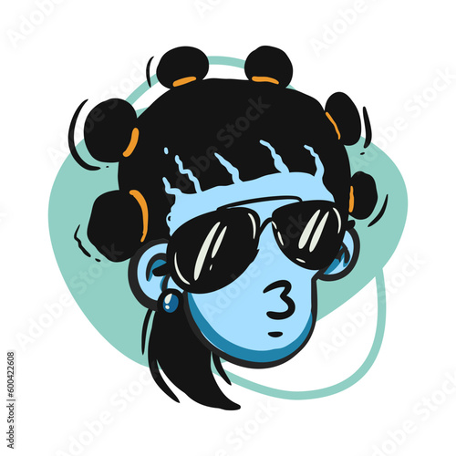 face zombie cartoon illustration for logo, emoticon, esport mascot. vector for t-shirt and sticker design.