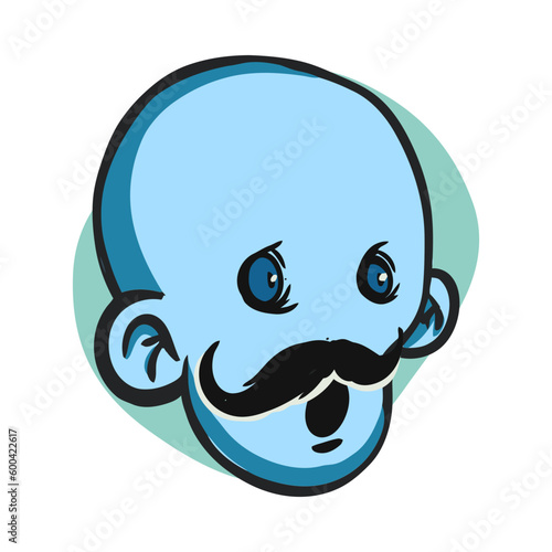 face zombie cartoon illustration for logo, emoticon, esport mascot. vector for t-shirt and sticker design.