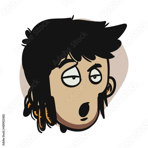 face zombie cartoon illustration for logo, emoticon, esport mascot. vector for t-shirt and sticker design.