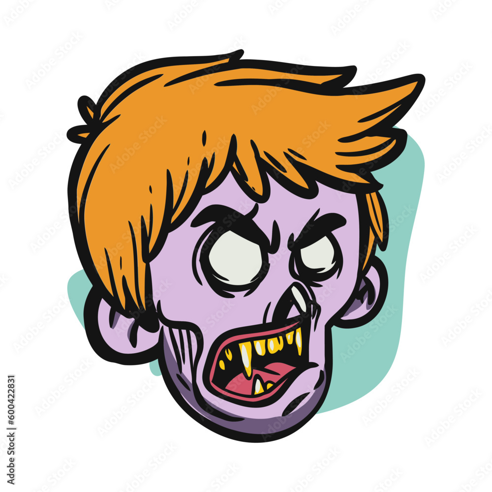 face zombie cartoon illustration for logo, emoticon, esport mascot. vector for t-shirt and sticker design. face zombie cartoon illustration for logo, emoticon, esport mascot. vector for t-shirt and sticker design.