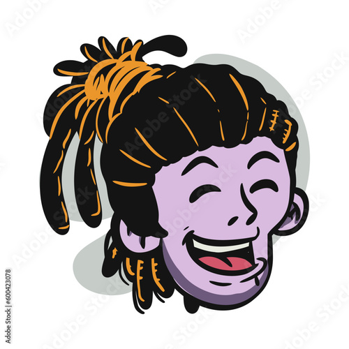 face zombie cartoon illustration for logo, emoticon, esport mascot. vector for t-shirt and sticker design.
