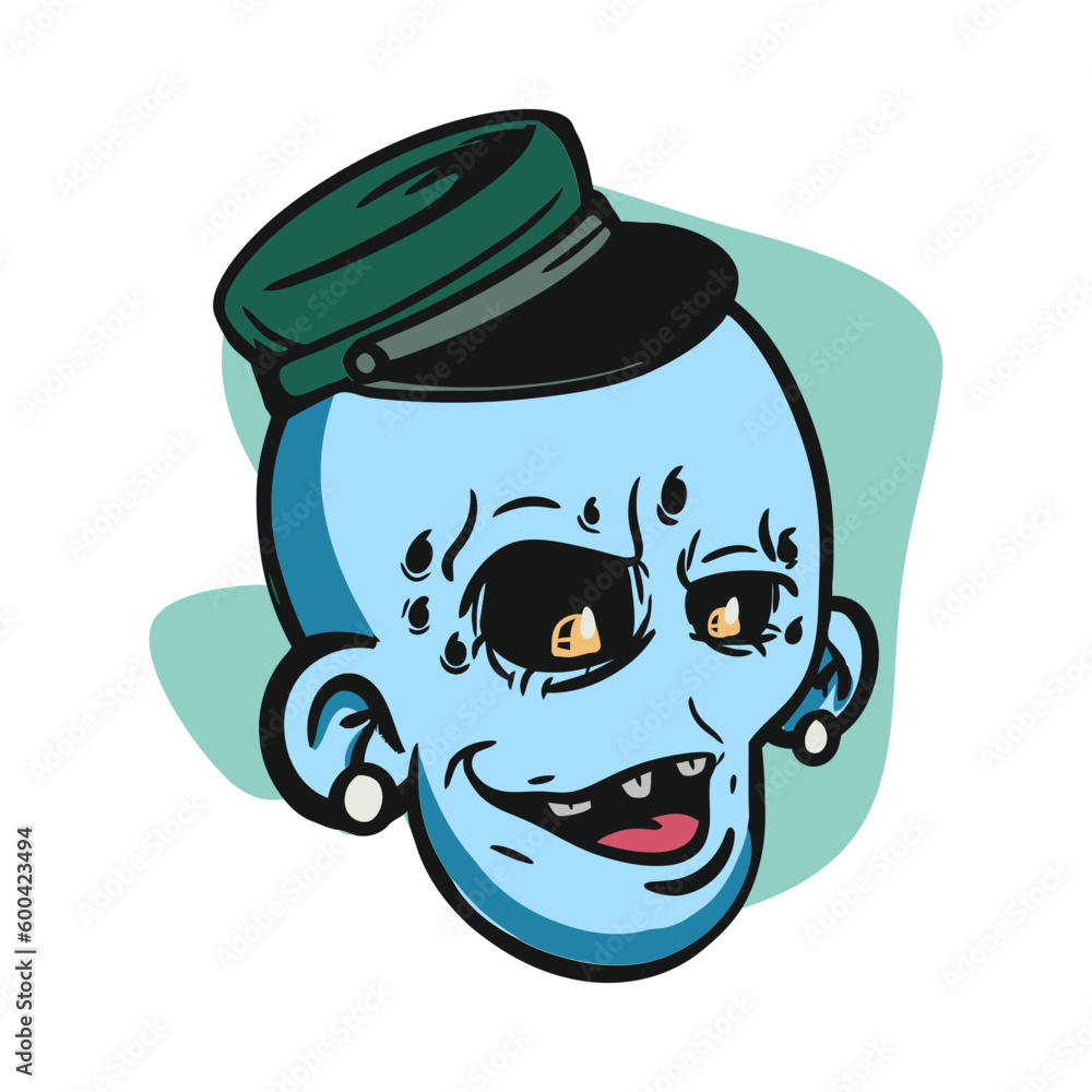 face zombie cartoon illustration for logo, emoticon, esport mascot. vector for t-shirt and sticker design.
face zombie cartoon illustration for logo, emoticon, esport mascot. vector for t-shirt and sticker design.